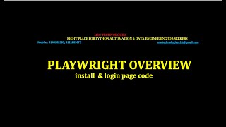 PLAYWRIGHT OVERVIEW