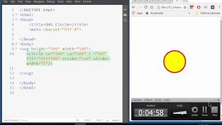 SVG Tutorial for beginner in Urdu - 3: Drawing circle using SVG in HTML5 document