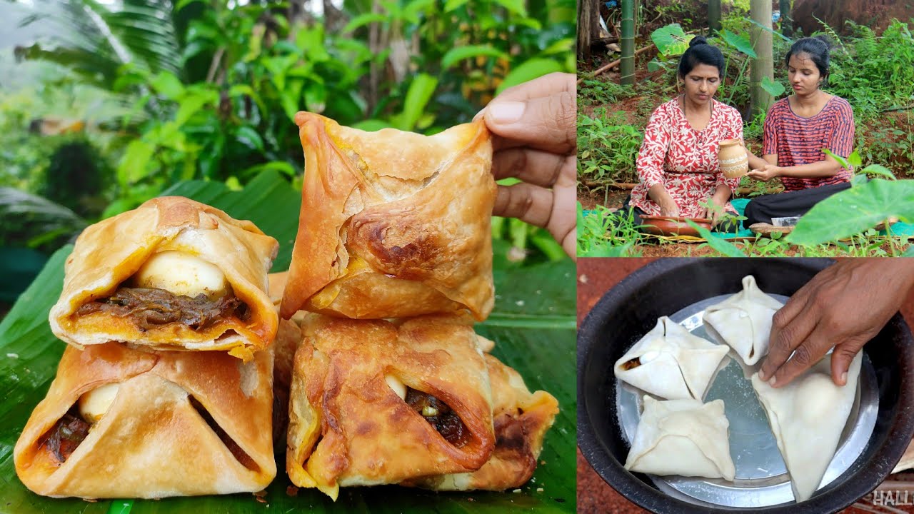 ಕೆಂಡದಲ್ಲಿ ಮಾಡಿದಂತಹ ಎಗ್ ಪಫ್ಸ್ | Egg puff using fire | Egg puffs | Halli Mane