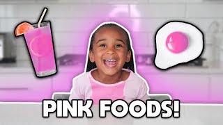 EATING ONLY PINK food for 24 HOURS CHALLENGE!