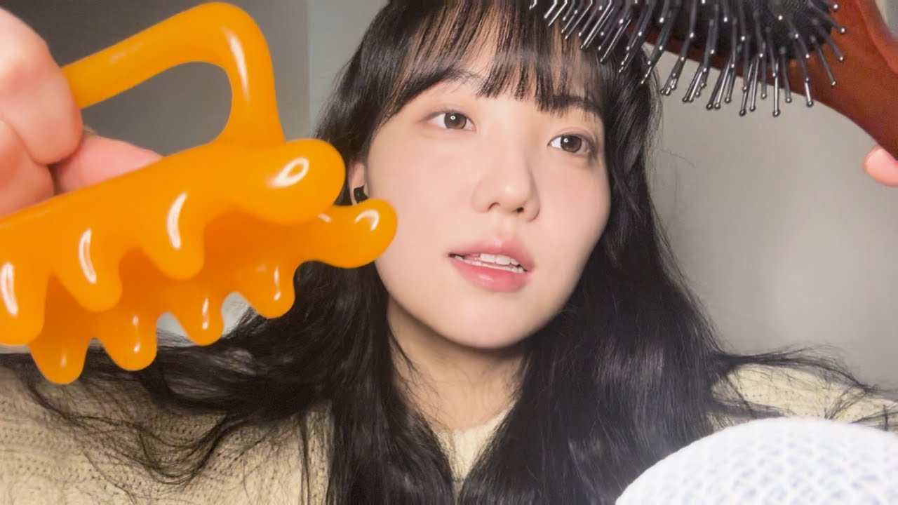 🤯새벽 출근하는 룸메를 위한 빠른 머리 스타일링 빗질 ASMR RP💇‍♀️l Brushing my friend's hair and styling