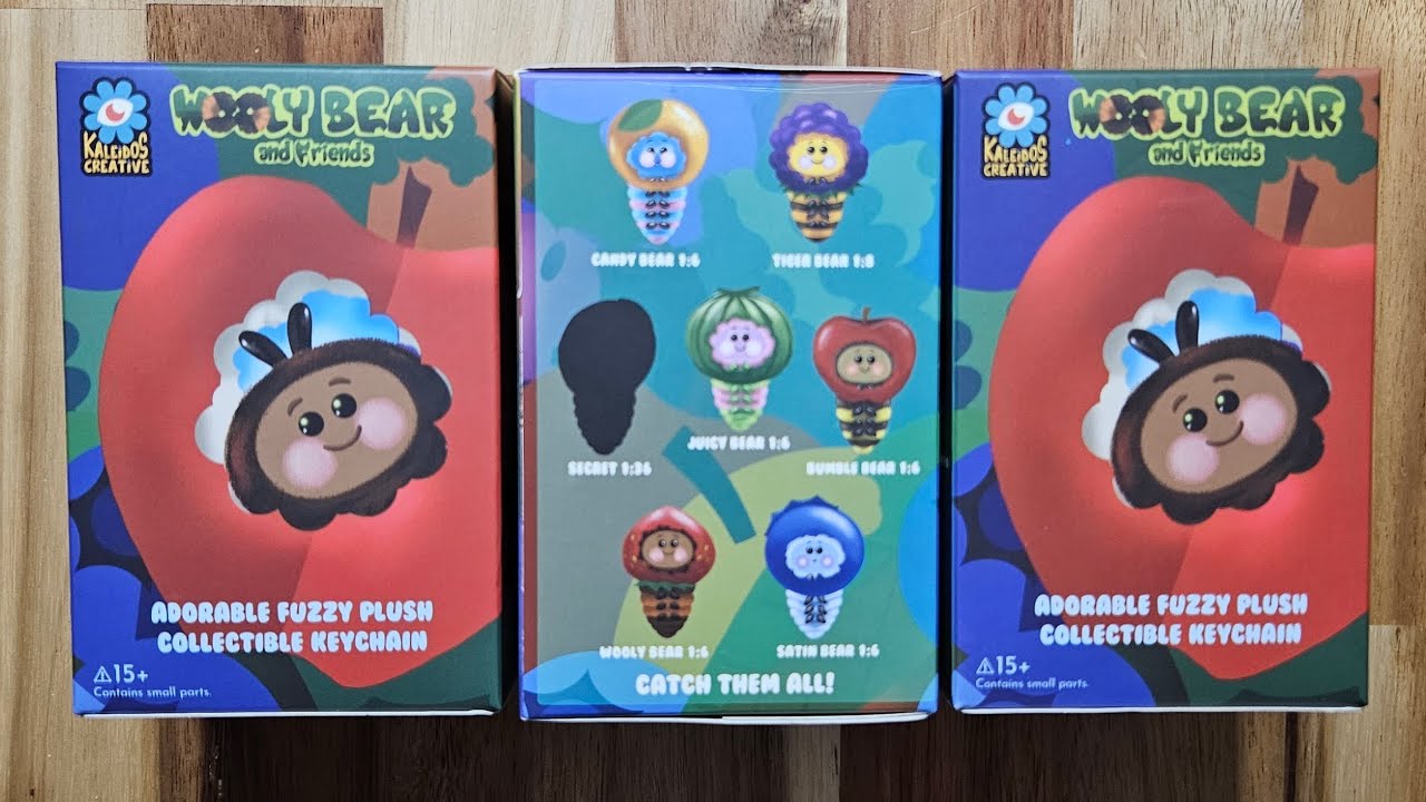 Wooly Bear and Friends Adorable Fuzzy Plush Collectable Keychain