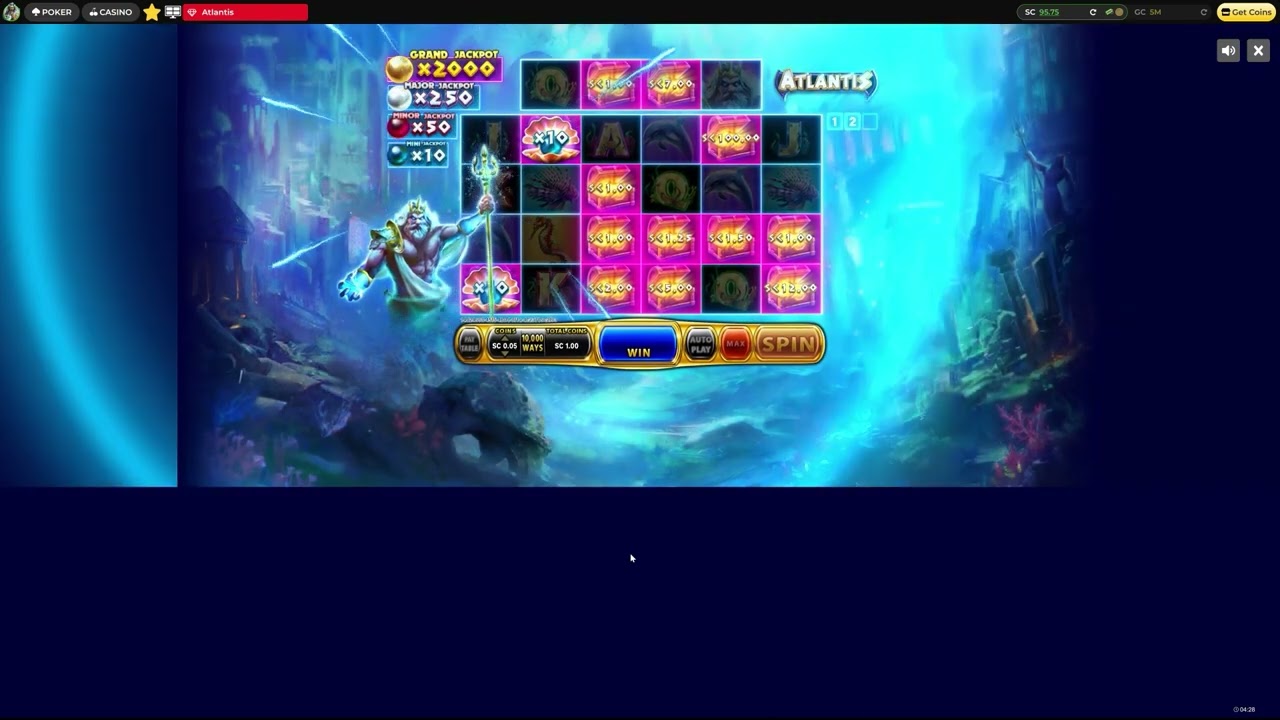 Global Poker Sweepstakes Casino: Atlantis Great Win 