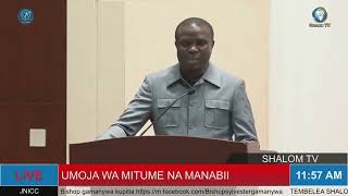 Mtume Mwamposa Akitoa Salamu Katika Kongamano La Umoja Wa Mitume Na Manabii Tanzania