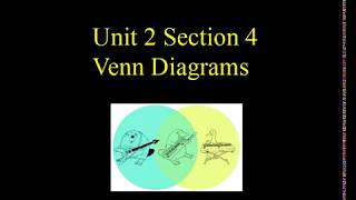 Unit 2 Section 4 Venn Diagrams