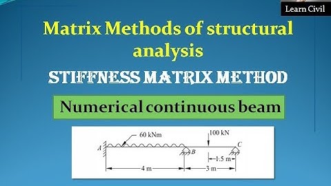 Stiffness matrix method Problem on continuous beam