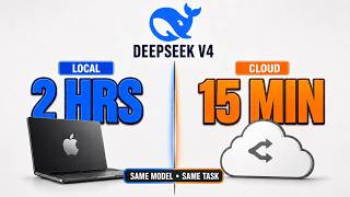 DeepSeek V4 Flash in the Cloud is 8x faster than running it Local [uncut coding session]