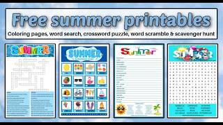 Free Summer Printables to Enjoy