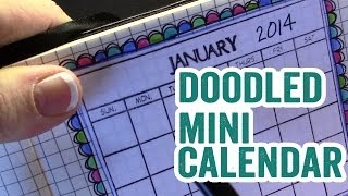 Mini Calendar for Doodled Moleskine Notebook