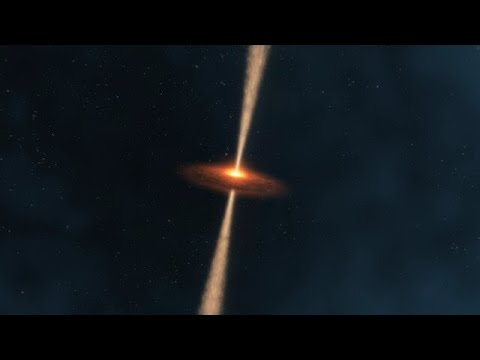 Artistic animation of a distant quasar surrounded by a gas halo