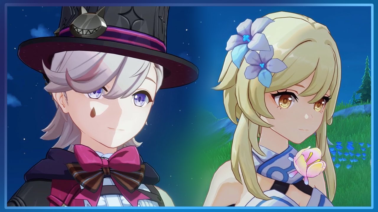 Lyney gives Lumine a Rainbow Rose (Japanese dub/Eng sub) - Genshin Impact