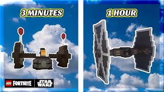 Lego Fortnite: Building a TIE Fighter in 3 Minutes vs 1 Hour!