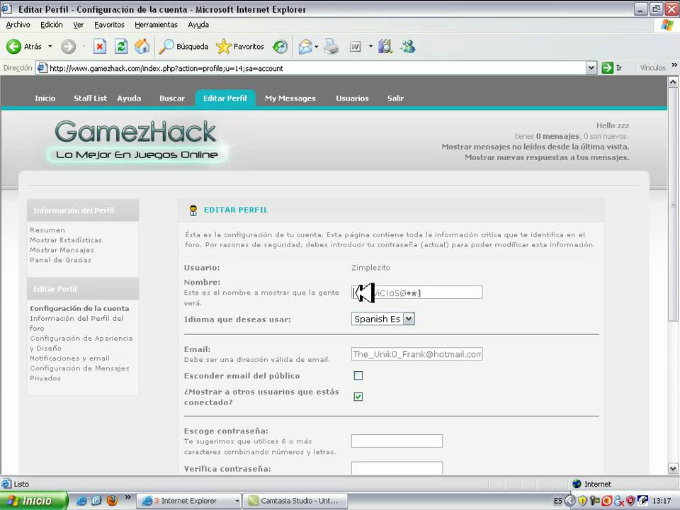 Tutorial GamezHack Edita tu Perfil