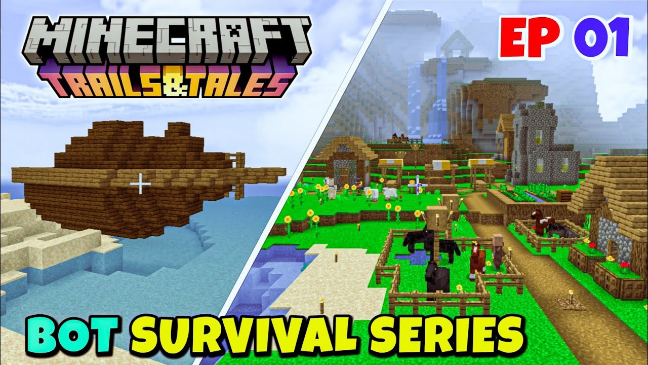 Minecraft 1.20 Survival Series In Hindi EP-01 😇| Shipwreck & Village On ...