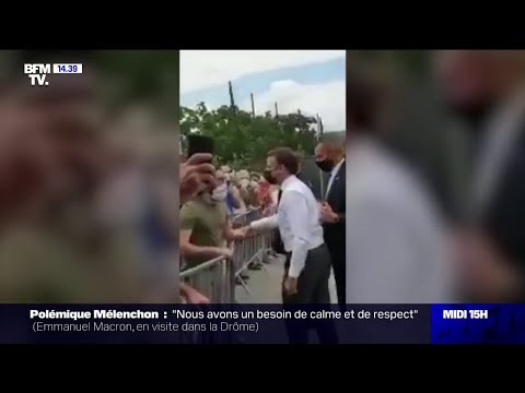 Emmanuel Macron giflé par un homme dans la Drôme