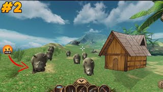 I Want to make my house but hippopotamus 😡 | survival island: evo gameplay #2 screenshot 4