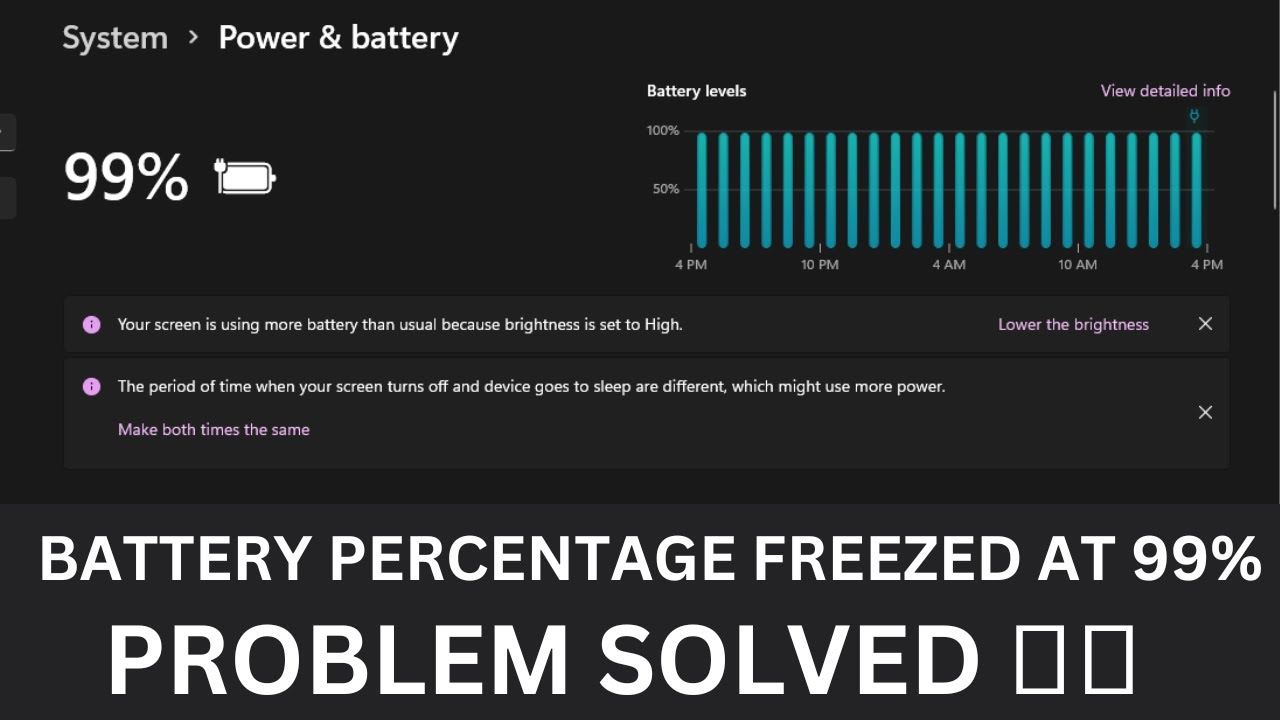how to fix battery stuck at 99 percentage while charging laptop