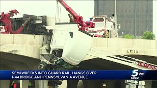 I-44, Pennsylvania Avenue reopen after semi hung over bridge