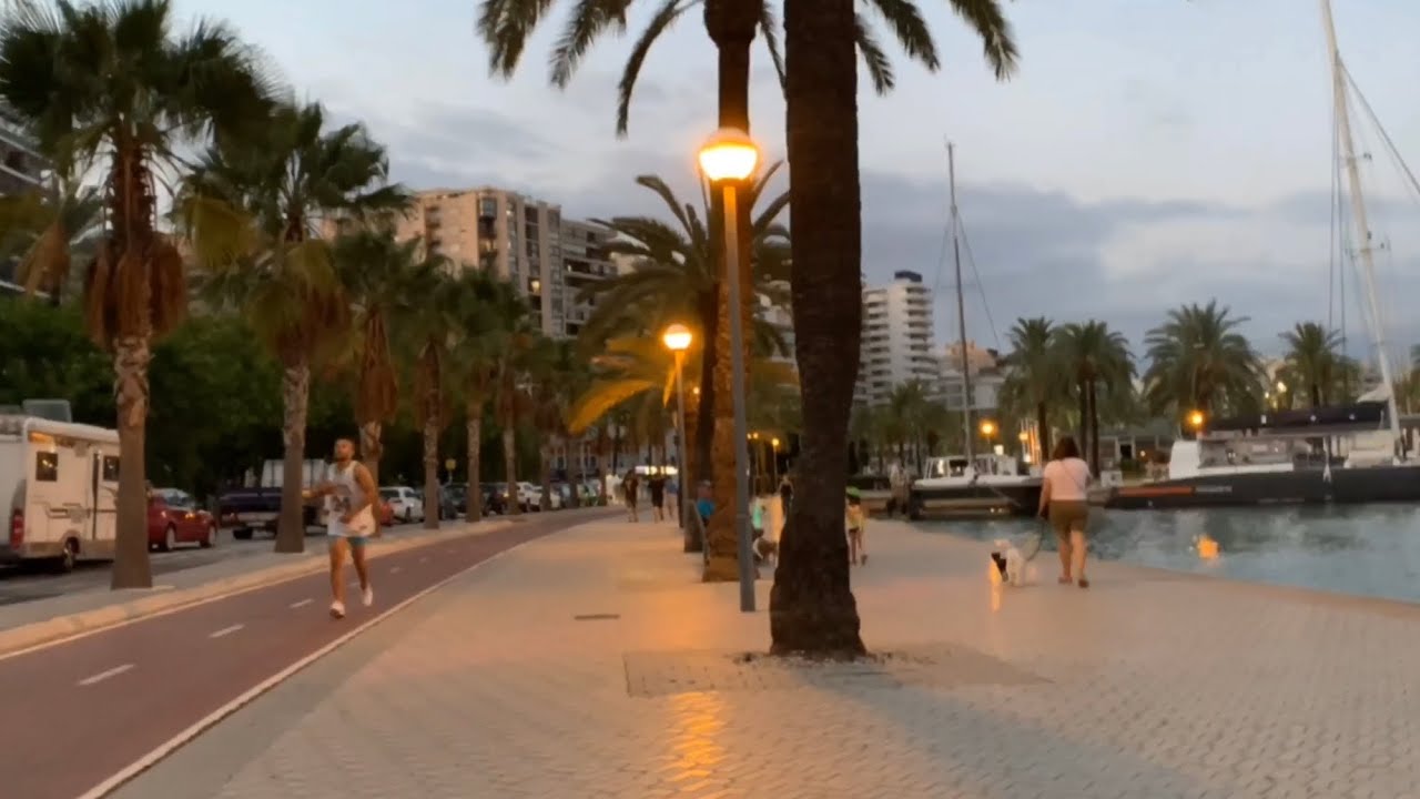 4K🌴 Palma de Mallorca Spain September 2020 Night walk 🚢Paseo nocturno