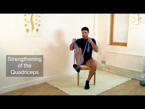 Quadriceps (Quads) strengthening exercise using a resistance band