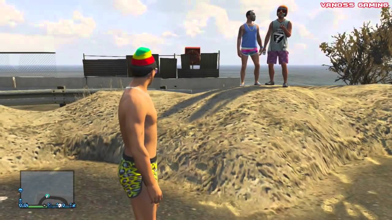 GTA 5 Online Beach Bum Pack Funny Moments   Broken Bottle Weapon, Camp