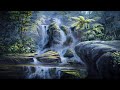 Misty Tropical Waterfall - Landscape Painting