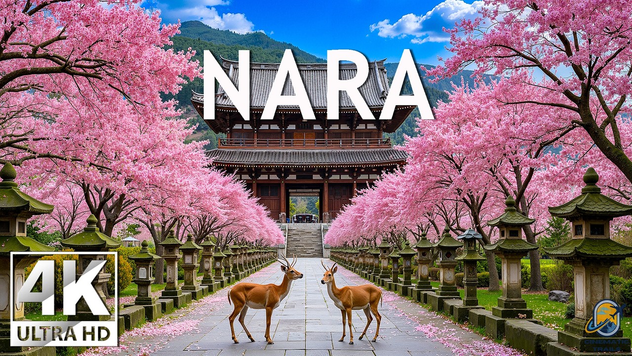 Nara Spring 4K 🌸 Timeless Sakura Harmony – Sacred Deer, Ancient Temples & Soft Morning Light