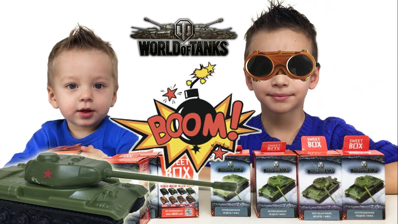 Sweet Box World of Tanks. Открываем много сюрпризов с коллекционными танками Видео для детей