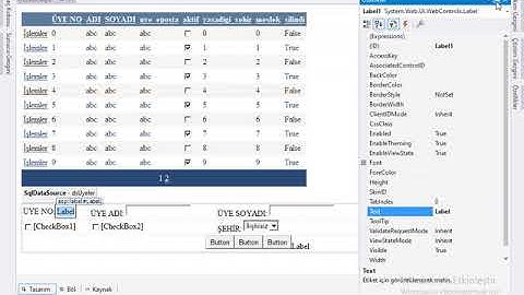 Gridview ile veri tabanı işlemleri (ekleme, silme, güncelleme)