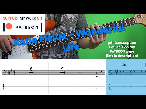 Katie Melua - Wonderful Life (Bass cover with tabs)