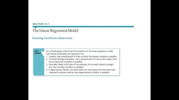 14 1 The Linear Regression Model   Checking the Conditions Overview