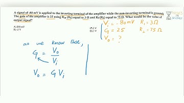 MDCAT 2018 MCQ: Find the output in inverting operational amplifier