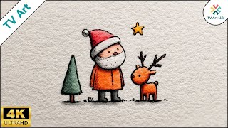 Whimsical Christmas Frame TV Art | Tiny Santa, Little Reindeer & Warm Holiday Vibes screenshot 4