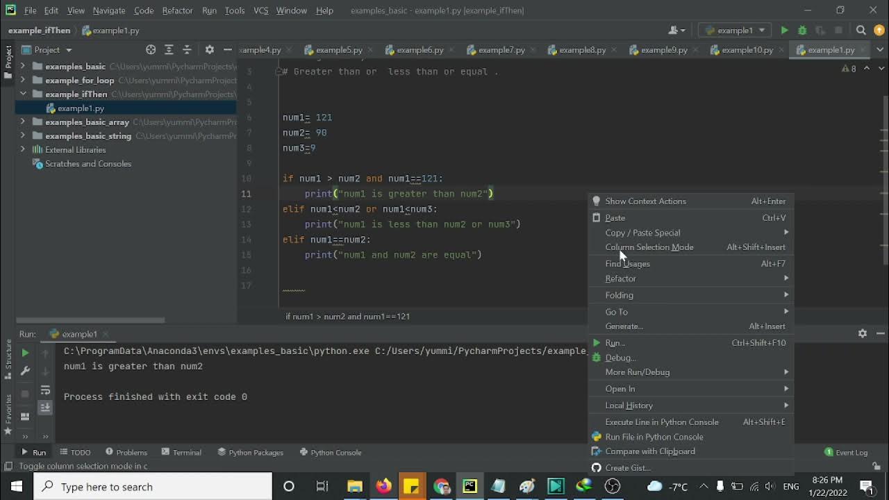 Greater than or less than or equal using python ! - example 41 - YouTube