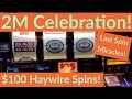 2 MILLION view celebration! All Double Diamond spins! $100 Haywire $25 Double 💎& Deluxe $20 Double 💎