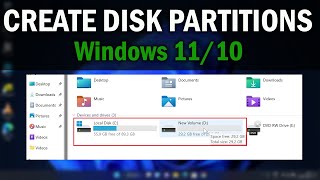how to create disk partitions in windows 11 & 10 (  how to undo)| 2024