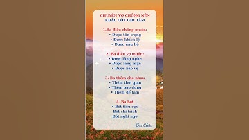 Chuyện vợ chồng nên khắc cốt ghi tâm #buithichuc #phunuladeyeu #phunu #baihoccuocsong