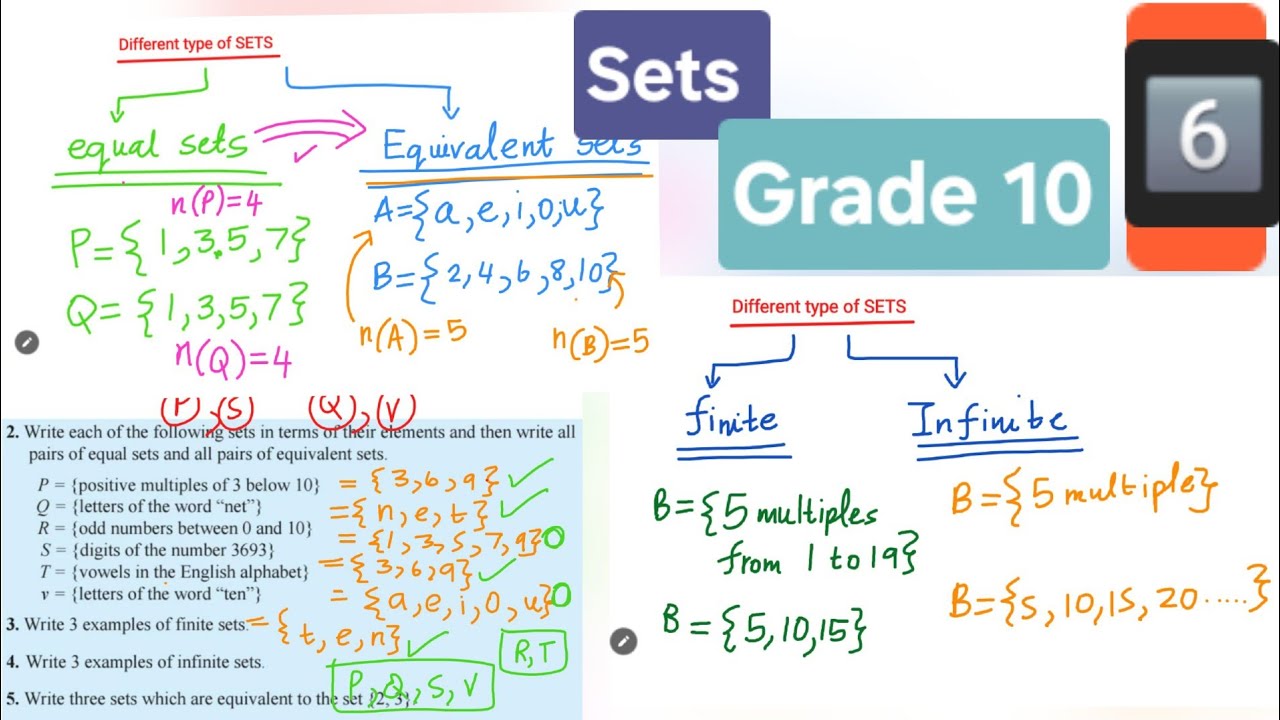 Типы множеств 🎻 - Математика 10 класса | Конечные и бесконечные множества | Равные и эквивалентны...