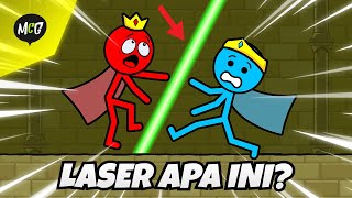 Stickman Air dan Api Akan Mengalahkan Laser Itu! - Red and Blue Stickman : Animation Parkour