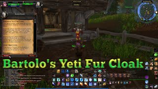 Bartolo's Yeti Fur Cloak Quest Guide | WoW Classic Alliance