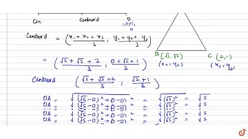 If the vertices of a triangle are   `(sqrt5, 0), (sqrt3, sqrt2), and (2, 1)`, then the orthoce