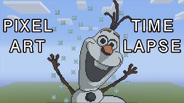 Minecraft Pixel Art Timelapse - Olaf Frozen