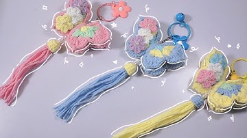 Crochet A Flower Butterfly Keychain || Móc Khóa Hình Bươm Bướm Hoa  Siêu Đẹp