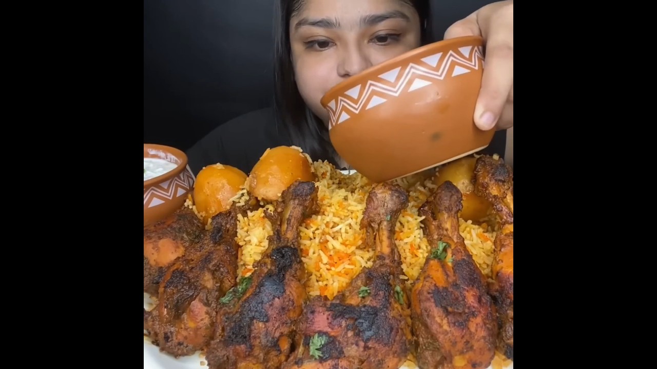 ASMR: EATING SPICY CHICKEN CURRY🔥 BASMATI RICE || 