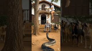 Girl Screams As Giant Python Attacks Rabbit Dogs Rush To Save