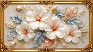 White & Gold Flowers 4K 🌸 Luxury Floral Wallpaper | Elegant Pearl Flower Art screenshot 5