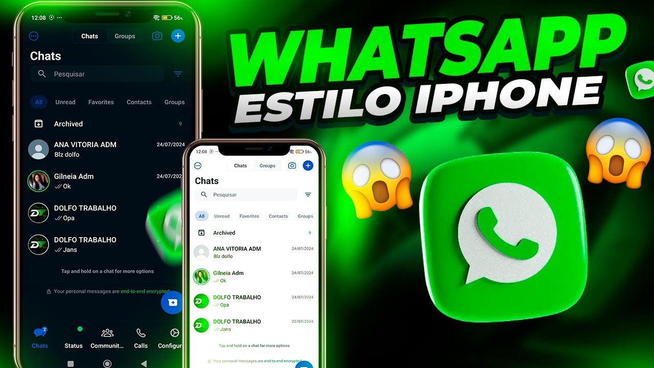 SAIU! 😱 NOVO WHATSAPP IGUAL IPHONE IOS 17 NO ANDROID 2024 / DJWhatsApp ...