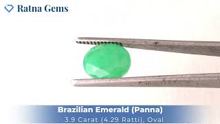 Product Video for: Brazilian Emerald 3.9 Carat (4.29 Ratti) Panna Stone — Sapota