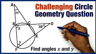 Solving Tough Circle Geometry Problems Find Angles x and y Made Easy