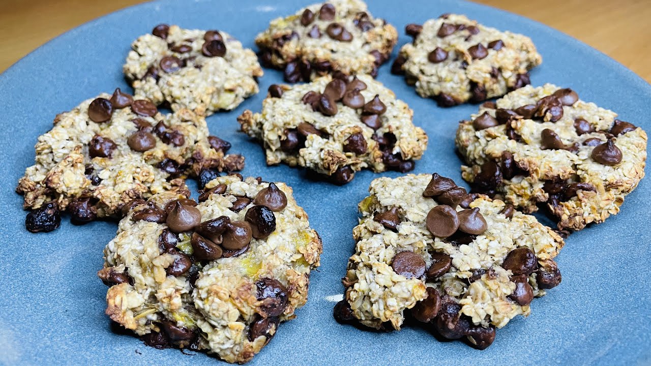 COOKIES HEALTHY | Banane Flocons d'Avoine Chocolat 🍪 - YouTube
